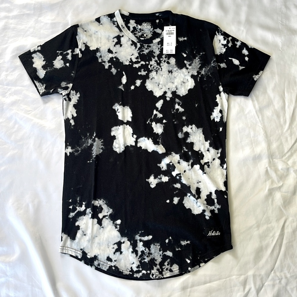 Black and White Acid Wash Hollister T-Shirt